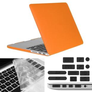 ENKAY for Macbook Pro Retina 15.4 inch (US Version) / A1398 Hat-Prince 3 in 1 Frosted Hard Shell Plastic Protective Case with Keyboard Guard & Port Dust Plug(Orange)