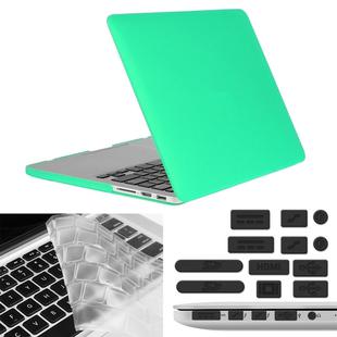 ENKAY for Macbook Pro Retina 15.4 inch (US Version) / A1398 Hat-Prince 3 in 1 Frosted Hard Shell Plastic Protective Case with Keyboard Guard & Port Dust Plug(Green)