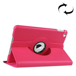 Litchi Texture 360 Degree Rotating Smart Leather Case with Holder for iPad mini 4 / mini 5(Magenta)