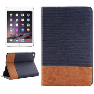 Cross Texture Horizontal Flip Smart Leather Case with Holder & Card Slots & Wallet for iPad Mini 4(Dark Blue)