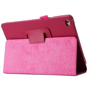 Litchi Texture Horizontal Flip PU Leather Protective Case with Holder for iPad mini 4(Magenta)