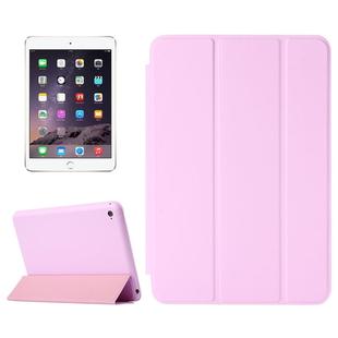 Horizontal Flip Solid Color Leather Case with Holder & Sleep / Wake-up Function for iPad mini 4(Pink)