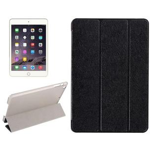 Silk Texture Horizontal Flip Leather Case with Three-Folding Holder for iPad mini 4(Black)
