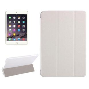 Silk Texture Horizontal Flip Leather Case with Three-Folding Holder for iPad mini 4(White)