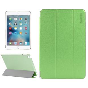 ENKAY Silk Texture Horizontal Flip Solid Color PU Leather Case with Three-folding Holder and & Sleep / Wake-up Function for iPad mini 4(Green)