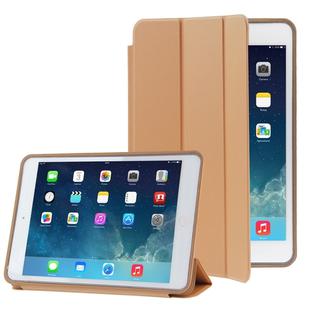 3-folding Naturally Treated Leather Smart Case with Sleep / Wake-up Function & Holder for iPad mini / mini 2 Retina(Orange)
