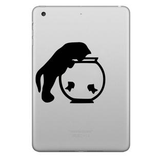 ENKAY Hat-Prince Cat and Fishbowl Pattern Removable Decorative Skin Sticker for iPad mini / 2 / 3 / 4