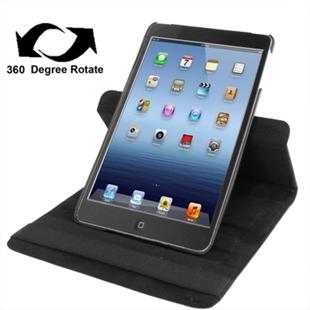 360 Degree Rotation Leather Case with Holder for iPad mini 1 / 2 / 3 (Black)