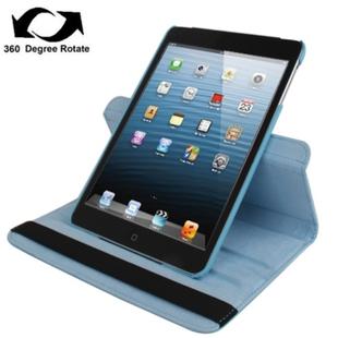 360 Degree Rotation Leather Case with Holder for iPad mini / mini 2 Retina(Baby Blue)