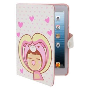 Puppy Red Series Lovely Girls Pattern Magnetic Horizontal Flip Leather Case with Holder for iPad mini 1 / 2 / 3