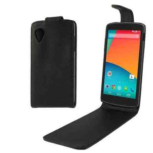 Vertical Flip Leather Case for Google Nexus 5  (Black)