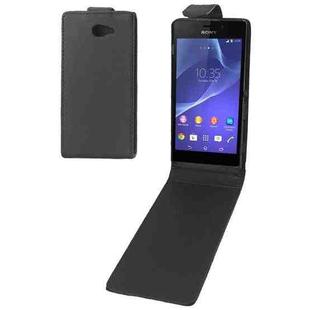 High Quality Vertical Flip Leather Case for Sony Xperia M2(Black)