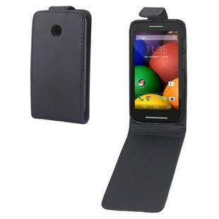 Litchi Texture Vertical Flip Leather Case for Motorola Moto E / XT1021(Black)