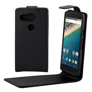 Vertical Flip Magnetic Buckle PU Leather Case for Google Nexus 5X(Black)