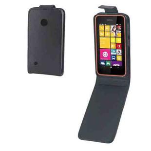 Vertical Flip Leather Case for Nokia Lumia 530(Black)