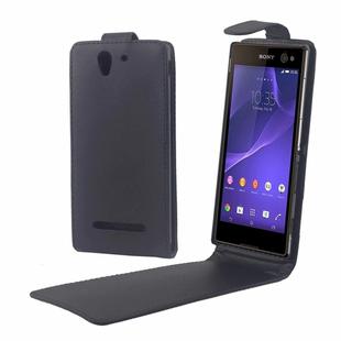 Vertical Flip Leather Case for Sony Xperia C3(Black)