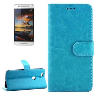 Crazy Horse Texture Horizontal Flip Leather Case with Holder & Card Slots & Wallet & Photo Frame for Google Nexus 6P(Blue)