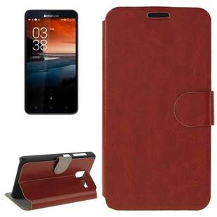 Crazy Horse Texture Horizontal Flip Magnetic Buckle Leather Case with Holder for Lenovo A850+(Brown)