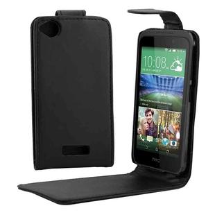 Vertical Flip Solid Color Leather Case for HTC Desire 320(Black)