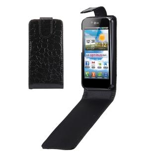 Crocodile Texture Vertical Flip Leather Case for LG Optiums / P970(Black)