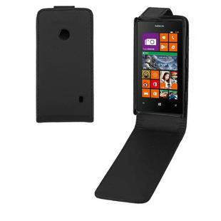 Pure Color Vertical Flip Leather Case for Nokia Lumia 520(Black)