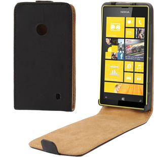 Vertical Flip Leather Case for Nokia Lumia 520 (Black)