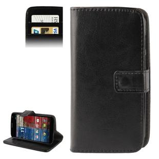 Crazy Horse Texture Leather Case with Credit Card Slot & Holder for Motorola Moto X / Nexus X / X Phone (Black)