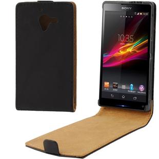 Vertical Flip Soft Leather Case for Sony Xperia ZL / L35H (Black)