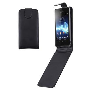 Vertical Flip Soft Leather Case for Sony Xperia V / LT25i(Black)