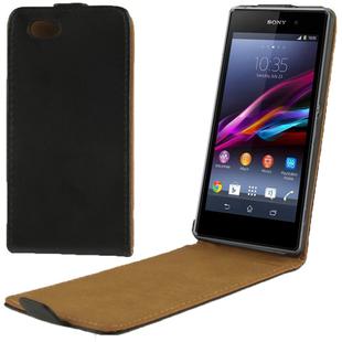 High Quality Vertical Flip Leather Case for Sony Xperia Z1 mini / M51w / D5503 / Xperia Z1 Compact (Black)
