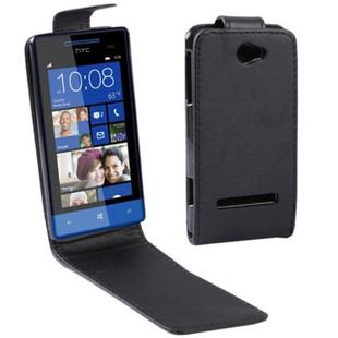 Vertical Flip Leather Case for HTC Zenith / 8S (Black)