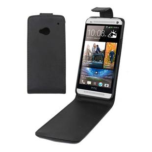 Vertical Flip Leather Case for HTC One / M7(Black)