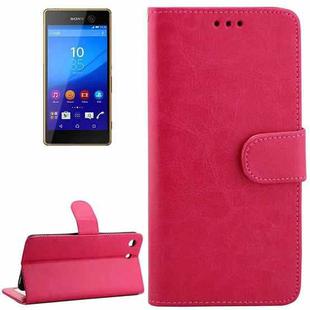 Crazy Horse Texture Horizontal Flip Leather Case with Holder & Card Slots & Wallet & Photo Frame for Sony Xperia M5 / E5603 / E5606 / E5653 / E5633 / E5643 / E5663(Magenta)