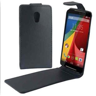 Vertical Flip Magnetic Snap Leather Case for Motorola Moto G (2nd Gen.) / XT1063 / XT1068 / XT1069(Black)