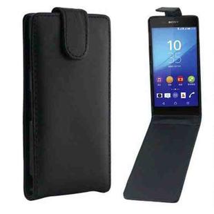 Vertical Flip Magnetic Snap Leather Case for Sony Xperia Z3 / D6653(Black)