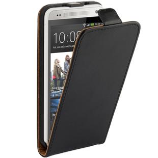 Vertical Flip Leather Case for HTC One mini / M4 (Black)