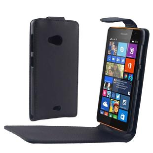 Vertical Flip Magnetic Button Leather Case for Microsoft Lumia 535