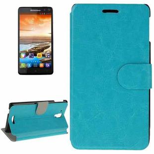 Crazy Horse Texture Horizontal Flip Leather Case with Holder for  Lenovo S898T /  S898T+(Blue)