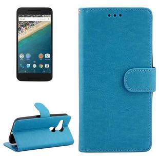Crazy Horse Texture Horizontal Flip Leather Case with Holder & Card Slots & Wallet & Photo Frame for Google Nexus 5X(Blue)