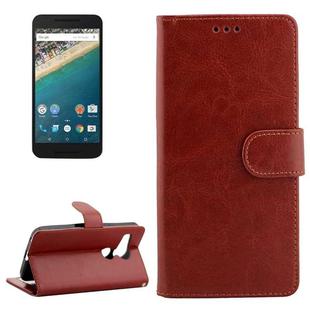 Crazy Horse Texture Horizontal Flip Leather Case with Holder & Card Slots & Wallet & Photo Frame for Google Nexus 5X(Brown)