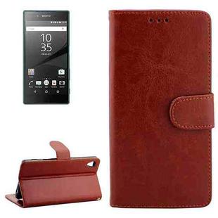 Crazy Horse Texture Horizontal Flip Leather Case with Holder & Card Slots & Wallet & Photo Frame for Sony Xperia Z5 / E6603 / E6653 / E6633 / E6683(Brown)