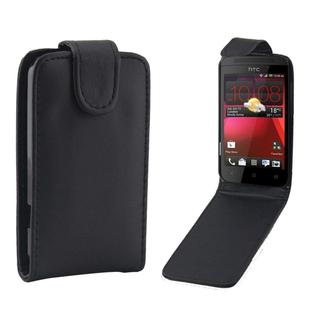 For HTC Desire 200 Vertical Flip Magnetic Snap Leather Case(Black)