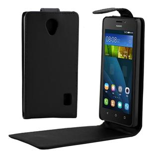 Nappa Texture Vertical Flip Magnetic Snap Leather Case for Huawei Y635(Black)