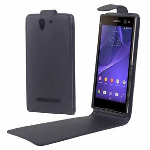 Vertical Flip Magnetic Button Leather Case for Sony Xperia C3 / D2533