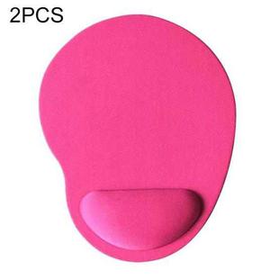 2 PCS Cloth Gel Wrist Rest Mouse Pad(Magenta)