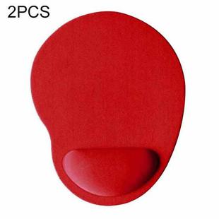 2 PCS Cloth Gel Wrist Rest Mouse Pad(Red)