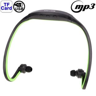 Neck-style Sport MP3 Earphone with TF Card Slot, Music Format: MP3 / WMA / WAV(Green)