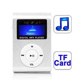 TF / Micro SD Card Slot MP3 Player with LCD Screen, Metal Clip(Silver)