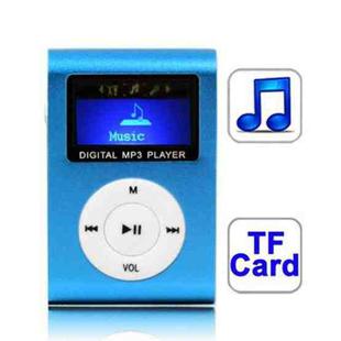 TF / Micro SD Card Slot MP3 Player with LCD Screen, Metal Clip(Baby Blue)