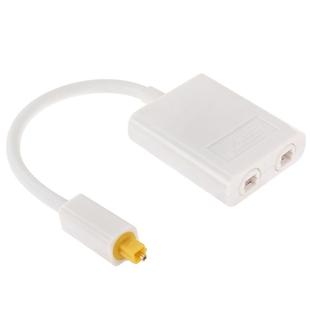 EMK Digital Toslink Optical Fiber Audio Splitter 1 to 2 Cable Adapter for DVD Player(White)